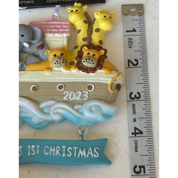 2023 The Christmas Shoppe Noah's Ark Baby's 1st Christmas Ornament 4.75" (NWT) - Picture 4 of 6
